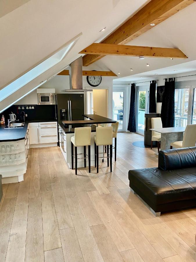 Luxurioeses Studio Im Zentrum, Balkon, Kamin, Klima Apartman Ravensburg Kültér fotó